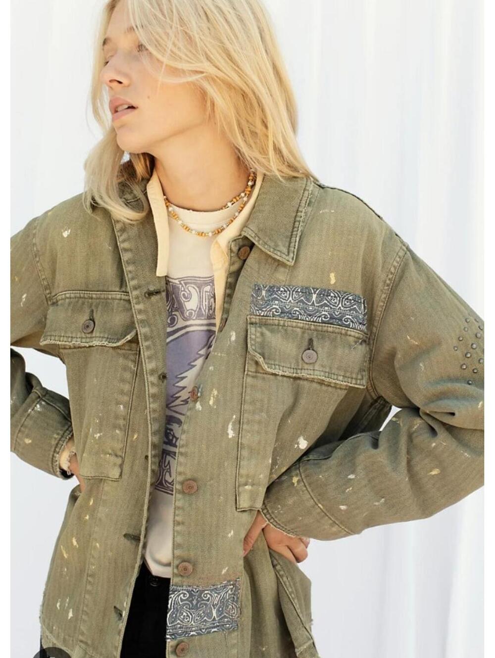 We The Free Star Studded Distressed Jacket